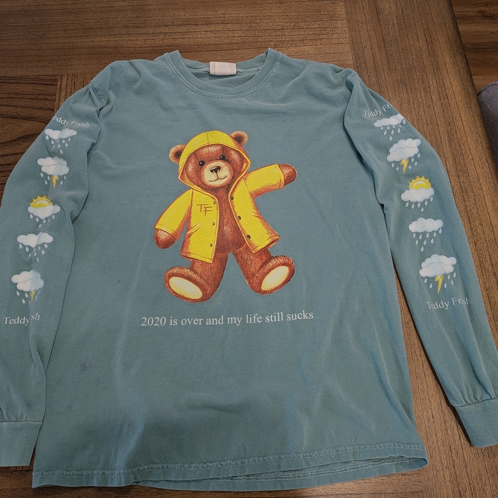 Teddy Fresh Teal Long Sleeve with Bear Design